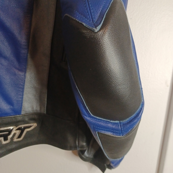 AVG Leather Motercyvle Jacket sz 44 - Picture 6 of 11